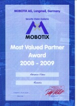 Эдванс Сетевое Видео - награда самому ценному партнеру в России за 2008 - 2009 г most_valued_partner